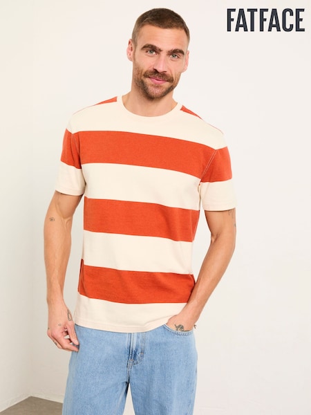 FatFace Dolton Terracotta Block Stripe Tshirt (H59482) | R$ 290