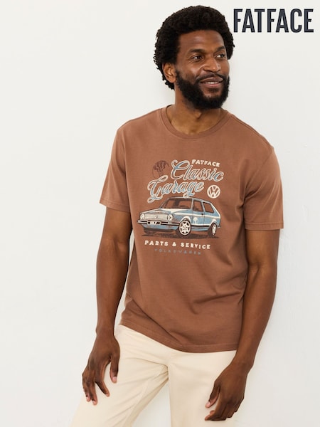 FatFace Dark Brown VW Golf Graphic T-Shirt (H59493) | SGD 57