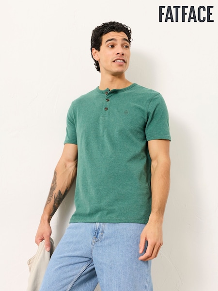 FatFace Henley Jade Green Woodside Marl Tshirt (H59495) | €33