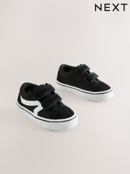 Black/White Wide Fit (G) Touch Fastening Skate Trainers (H59508) | OMR10 - OMR12