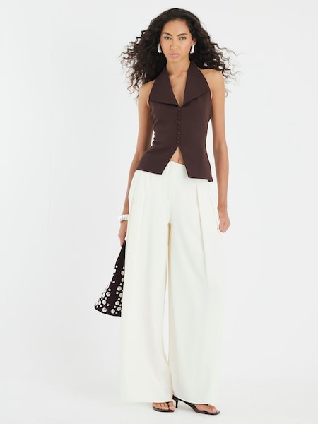 River Island Brown Halterneck Waistcoat (H59524) | R$ 335