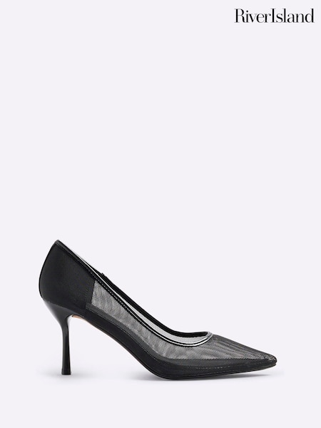 River Island Black Mesh Full Court Shoes (H59552) | R$ 355