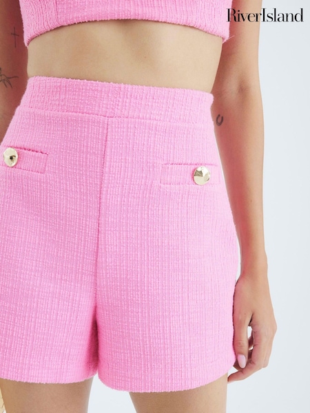 River Island Pink Boucle Shorts (H59564) | €33