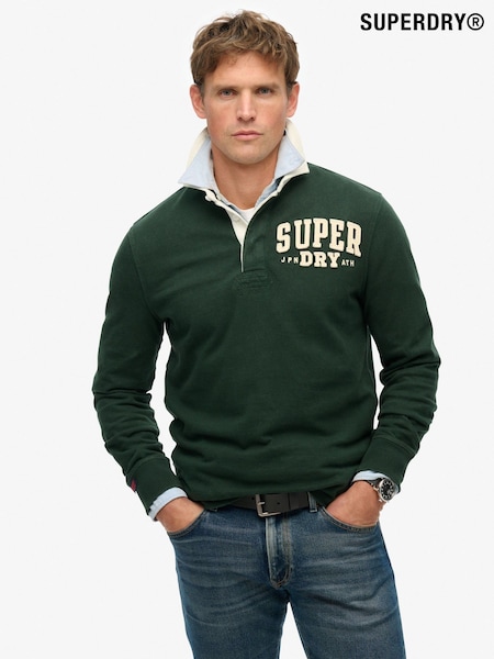 Superdry Green Vintage Athletic Rugby Shirt (H59577) | €72