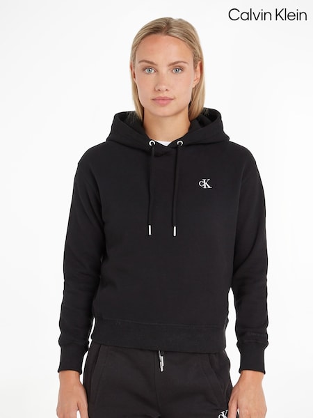 Calvin Klein Black Cotton Blend Fleece Hoodie (H59646) | R$ 790