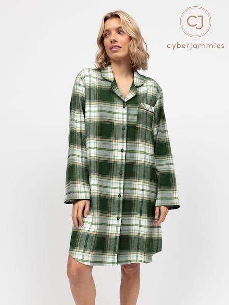 Cyberjammies Green Long Sleeve Check Nightshirt (H59707) | €42