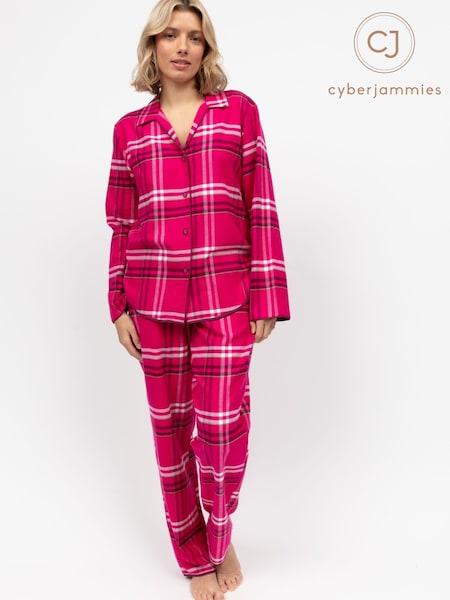 Cyberjammies Pink Long Sleeved Check Pyjamas Set (H59716) | €66