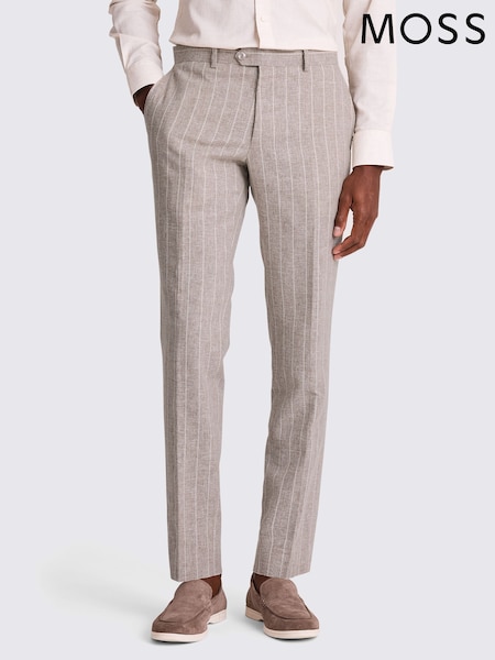 MOSS Natural Slim Fit Stripe Trousers (H59742) | €157
