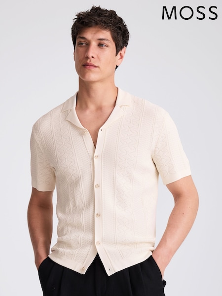 MOSS Natural Pointelle Cuban Shirt (H59746) | €93