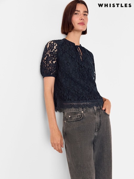 Whistles Lace Tie Detail Blouse (H59913) | R$ 980