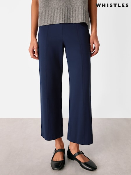 Whistles Blue Petite Camilla Wide Leg Trousers (H59914) | €121