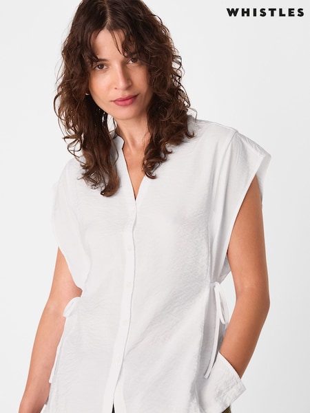 White - Whistles Button Down Tie Side Shirt (H59917) | 98 €