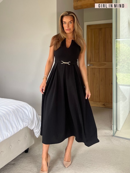 Girl In Mind Blue Ameya Notch Neck Sleeveless Midi Dress (H59935) | €69