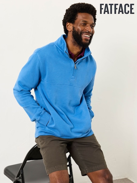 Albastru cobalt - FatFace Half Neck Sweat Top (H59971) | 410 LEI