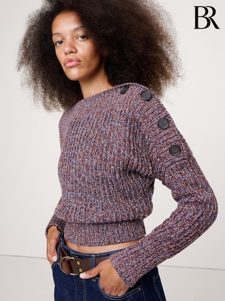 Banana Republic Multi Cotton Button-Shoulder Sweatshirt (H60033) | €110