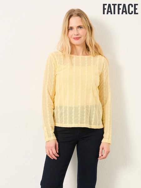 FatFace Lottie Yellow Lace Top (H60055) | €79