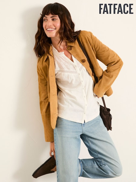 FatFace Claire Ivory Broderie Top (H60061) | €52