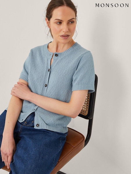 Monsoon Blue Celia Short Sleeve Cardigan (H60138) | PKR 25,550