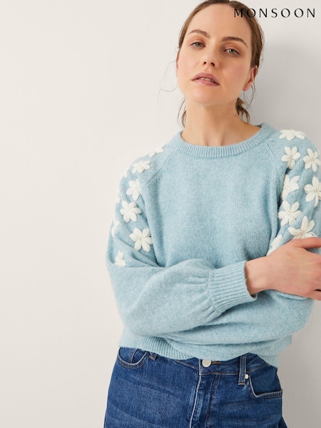 Monsoon Eva Embroidered Sleeve Jumper (H60142) | R$ 680
