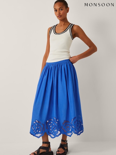 Monsoon Grace Cutwork Midi Skirt (H60144) | ‏297‏₪