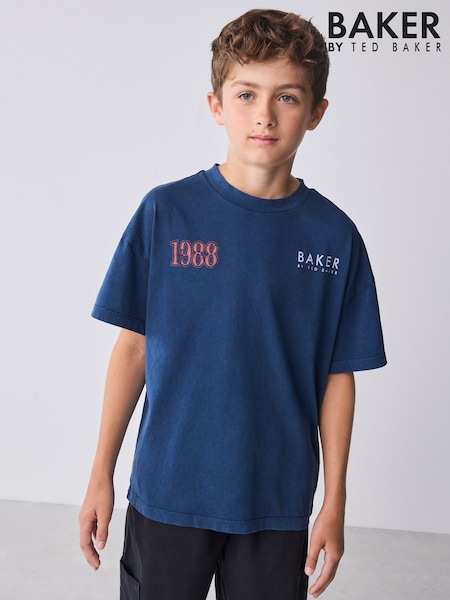 Baker by Ted Baker Oversized Graphic T-Shirt (H60363) | 86 QAR - 97 QAR