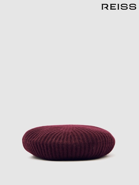 Reiss Berry Beatrice Wool-Blend Rib-Knit Beret With Cashmere (H60504) | AED202