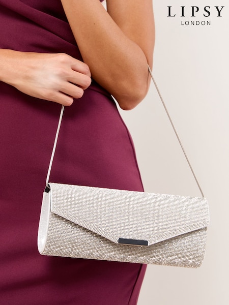 Lipsy Silver Hotfix Clutch Bag (H60542) | R$ 245