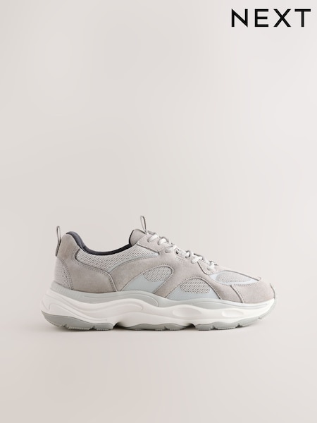 Gris - Suede Trim Runners (H60552) | 69 €