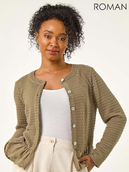 Roman Green Petite Broderie Hem Stretch Blouse (H60661) | €48