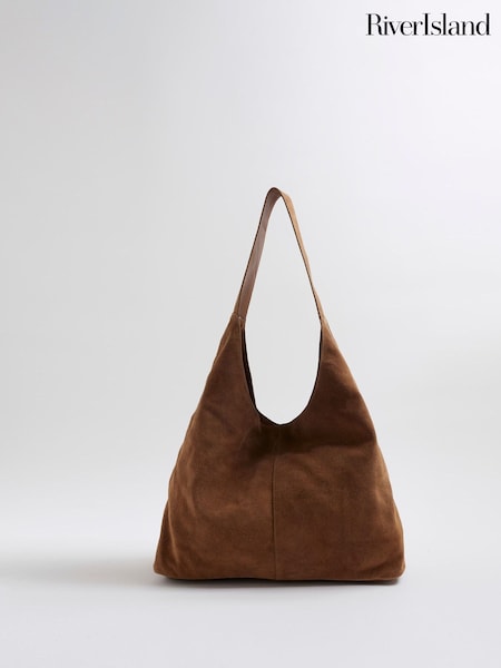 River Island Brown Suede Slouch Tote Bag (H60726) | 292 QAR