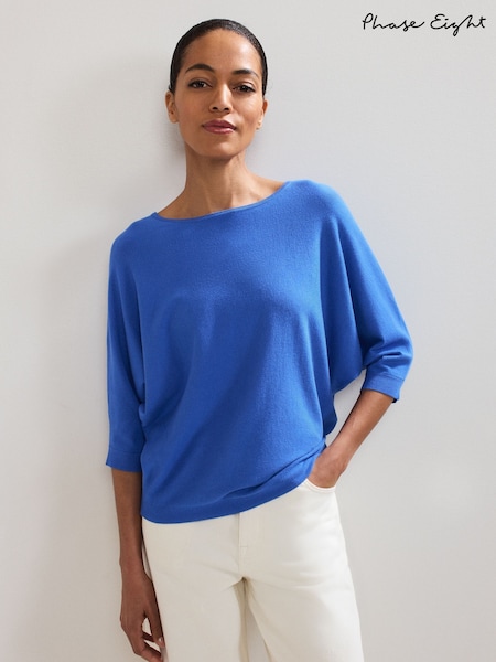Phase Eight Blue Cristine Knit Top (H60741) | R$ 485