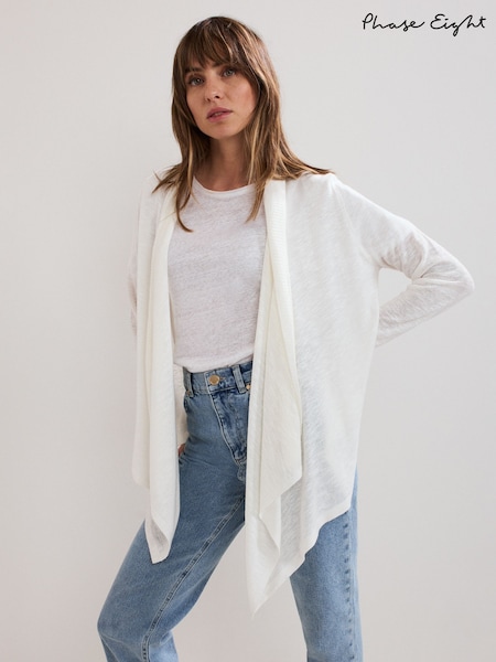 Phase Eight White Ayla Waterfall Cardigan (H60750) | R$ 780