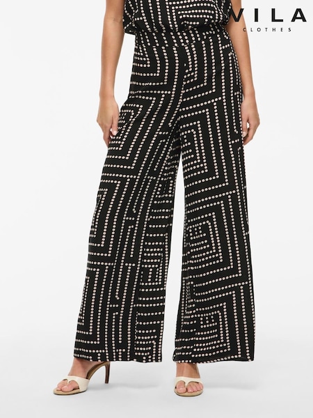 VILA Geometric Wide Leg Trousers (H60879) | €58