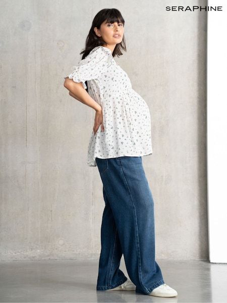 Seraphine Shirred Plain White Blouse (H60919) | R$ 585