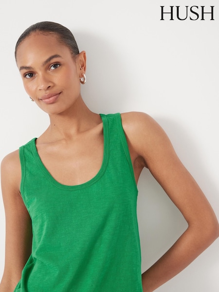 Hush Green Bolt Cotton Slub Tank Top (H60949) | AZN 63