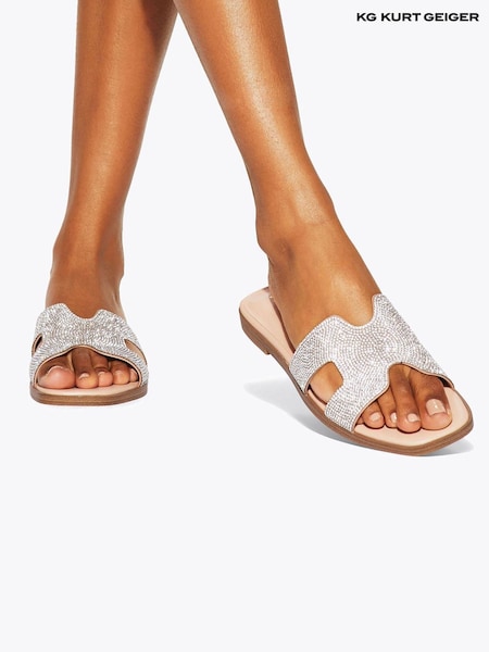 KG Kurt Geiger Chrome Raven Bling2 Sandals (H61236) | €140
