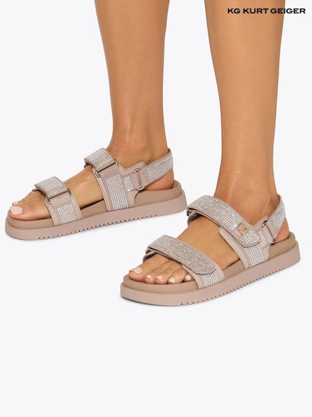 KG Kurt Geiger Pink Rory Gem2 Sandals (H61237) | ₪699