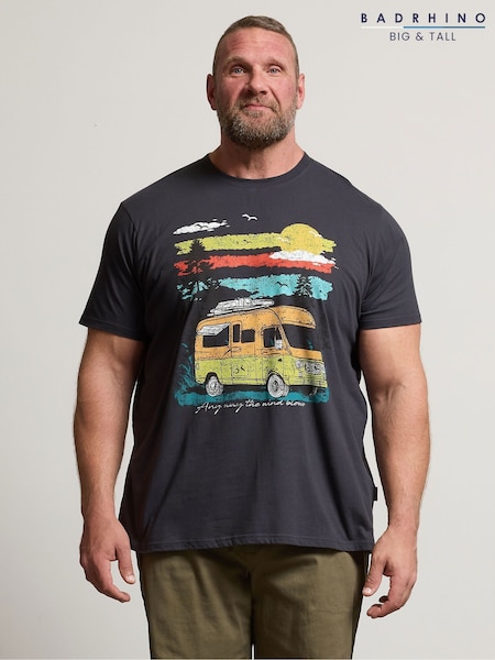 رمادي - BadRhino Big & Tall Camper T-Shirt (H61285) | ‏116 د.إ.‏