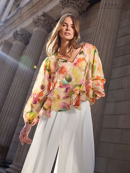 Star by Julien MacDonald Orange Frill Hem Blouse (H61298) | R$ 545
