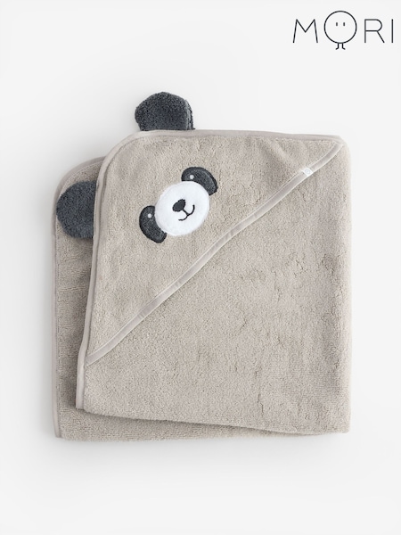 MORI Grey Panda Hooded Baby Towel (H61354) | €43