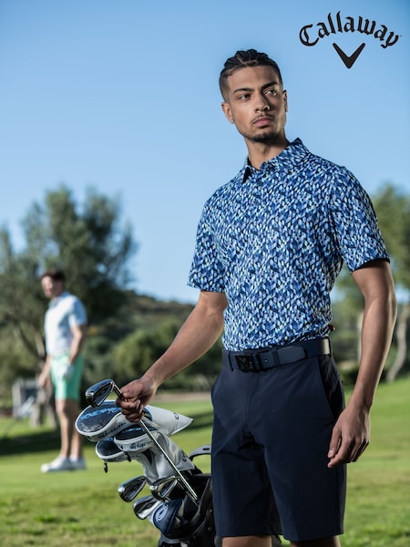 Callaway Apparel Blue Kaleidoscope Chev Polo Shirt (H61402) | 71 €