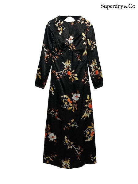 Superdry Black Floral Long Sleeve Dress (H61595) | €114