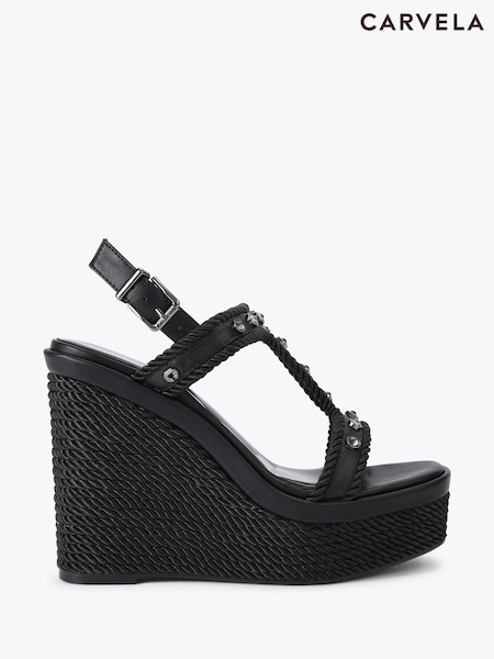 Preto - Carvela Sorella Wedge Sandals (H61605) | R$ 1.570