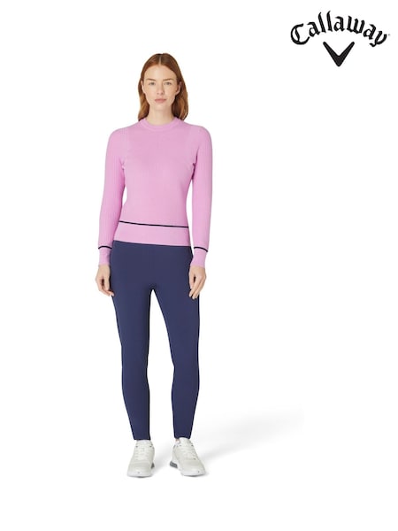 Callaway Apparel Pink Chev Sweater with Tipping (H61908) | €95