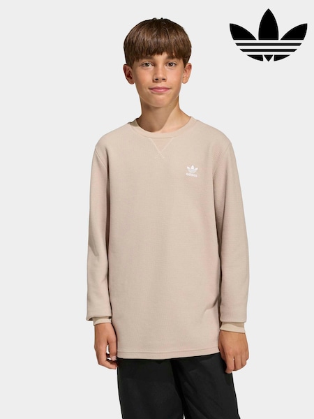 adidas Originals Brown Waffle Long Sleeved Top (H61969) | 154 SAR