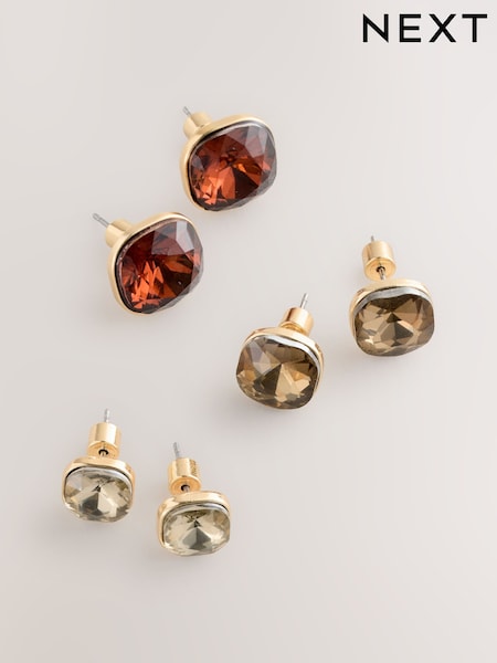 Metálico - Jewel Stud Earrings 3 Pack (H62025) | 14 €