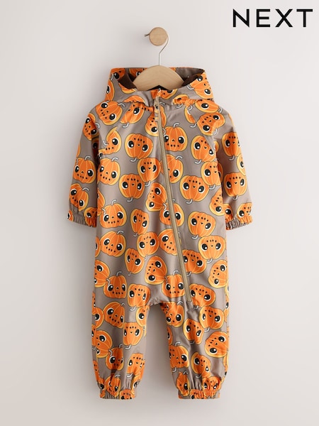 Orange Waterproof Fleece Lined Pumpkin Puddlesuit (3mths-7yrs) (H62107) | € 31 - € 37