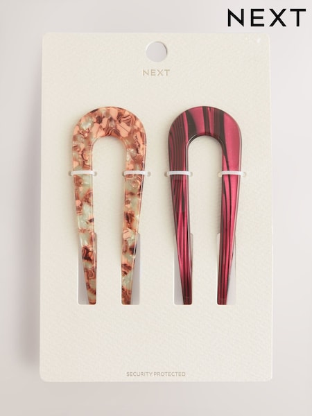 Rojo burdeos - Resin Hair Pin (H62189) | 10 €