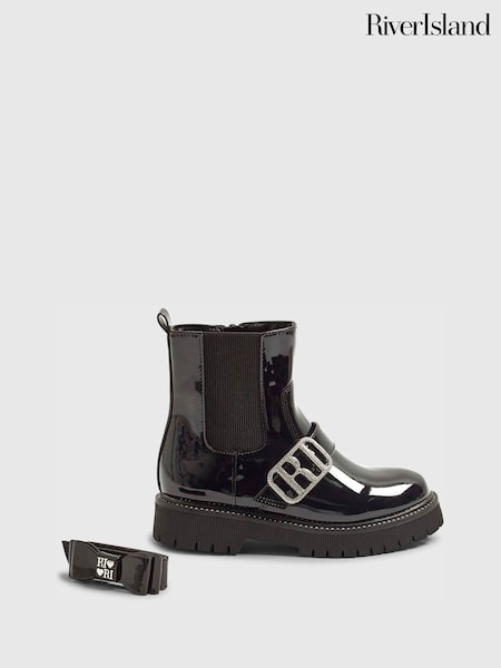River Island Black Changeable Strap Chelsea Boots (H62256) | AED227