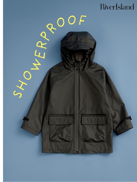 River Island Black Boys Rainmac Coat (H62258) | €36
